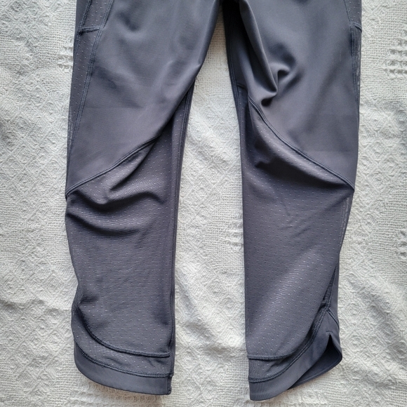 Lululemon Revitalize Athletic Activewear Sport Mesh Legging Crop (21") Blue Tied - Picture 7 of 11